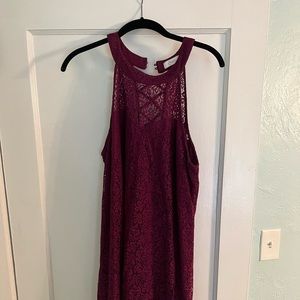 Maroon above the knee dress; Candies brand; size XL; worn once